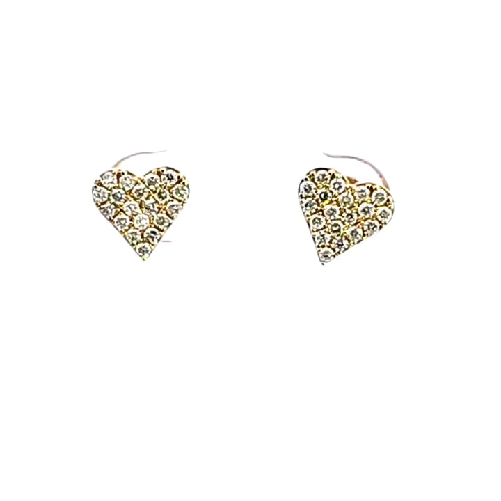 14KY Diamond Heart Earrings