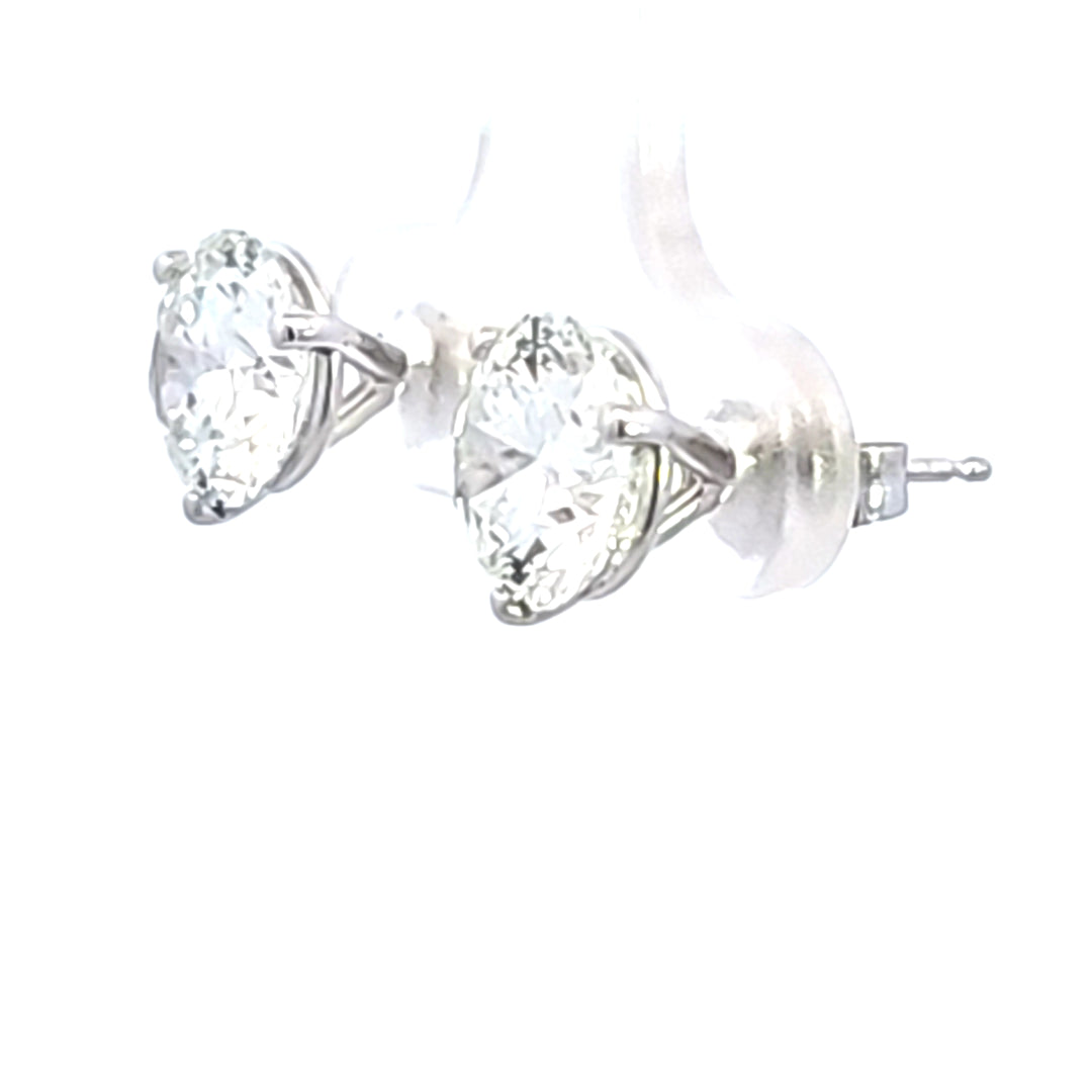 14KW 4.05 ctw Lab Created Diamond Stud Earrings