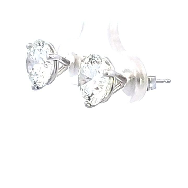 14KW 4.05 ctw Lab Created Diamond Stud Earrings