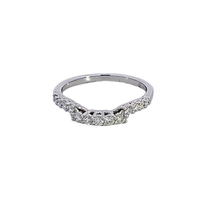 18KW Diamond Contour Wedding Band