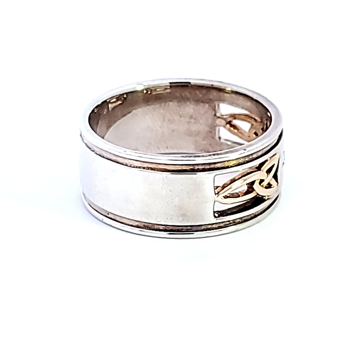 Sterling Silver and 10K Yellow Gold Trinity Ring