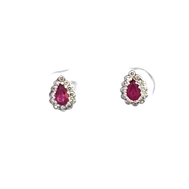 14KW Ruby and Diamond Earrings