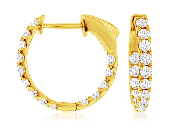 14KY Diamond Hoop Earrings