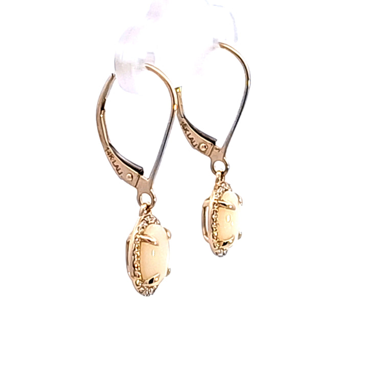 14KY Opal and Diamond Earrings
