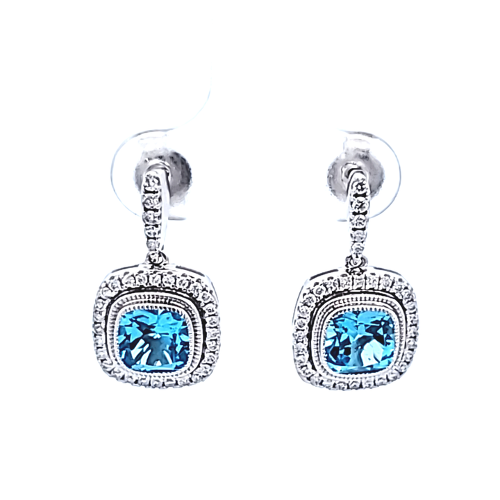 14KW Topaz and Diamond Earrings