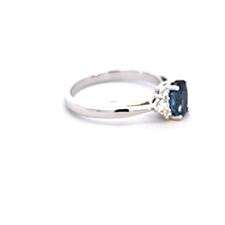 14KW Oval Sapphire and Diamond Ring