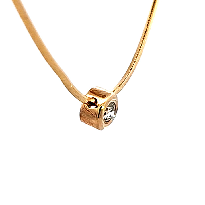 14KY Diamond Bezel Necklace
