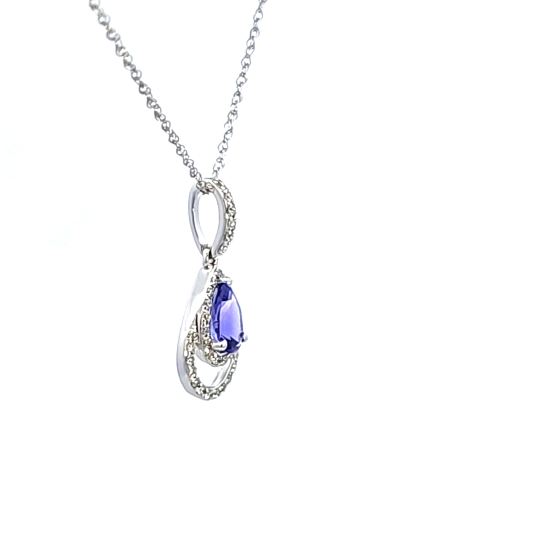 14KW Tanzanite and Diamond Pendant