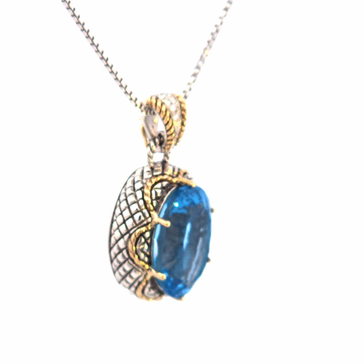 Sterling Silver and Blue Topaz A. Candela Estate Pendant