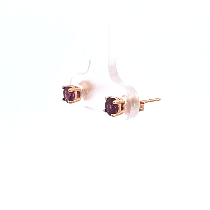 14KR Rhodolite Garnet Stud Earrings
