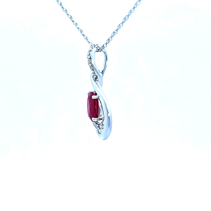 14KW Ruby and Diamond Pendant