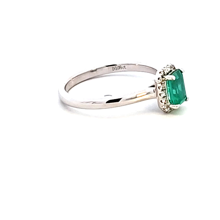 18KW Emerald and Diamond Ring