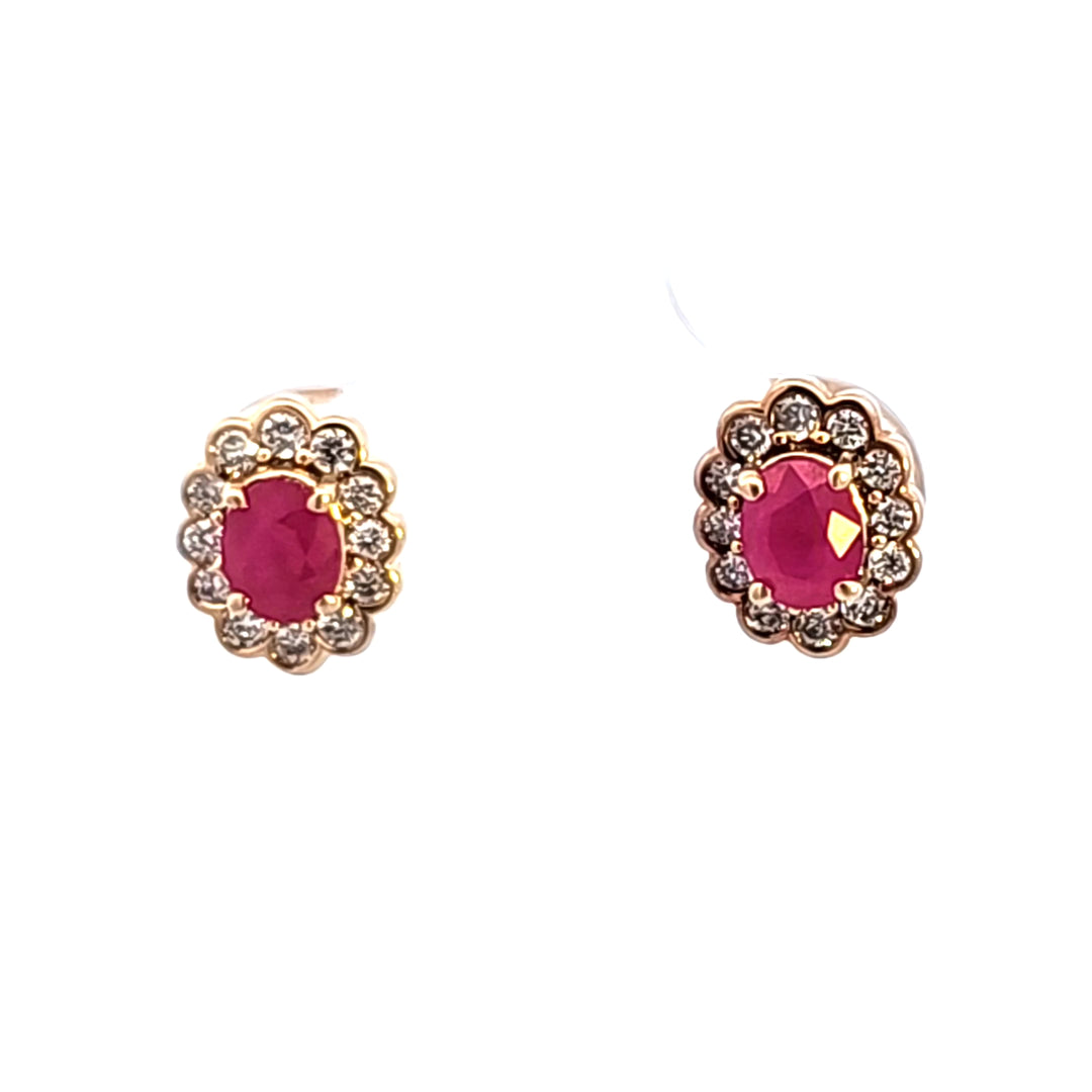14KY Ruby and Diamond Earrings
