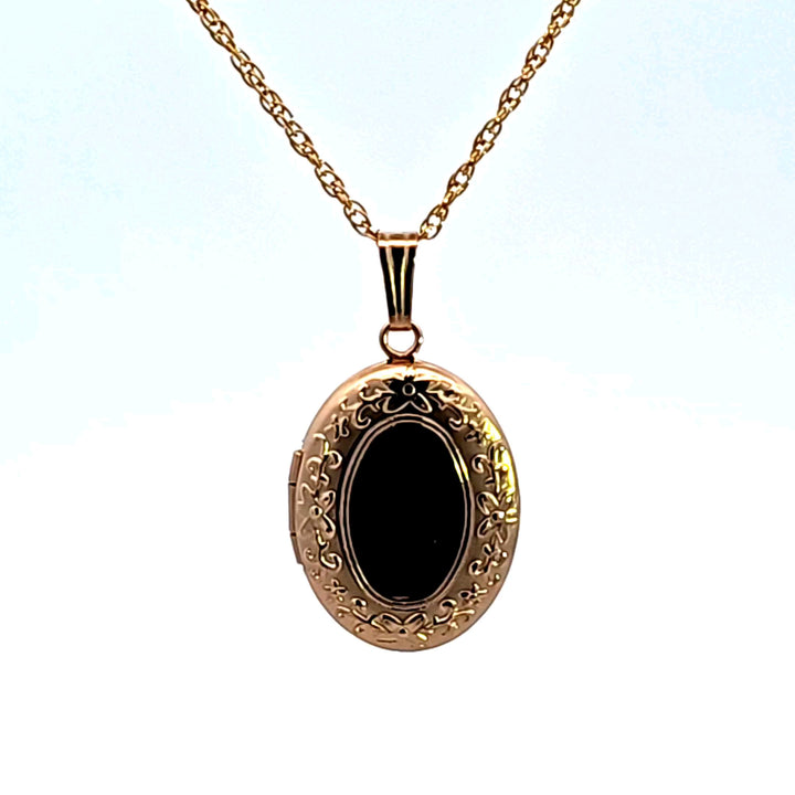 14KY Gold Filled Engraved Locket