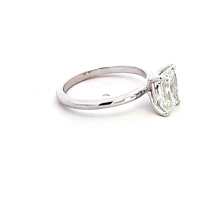 14KW Emerald Cut Lab Grown Solitaire Engagement Ring