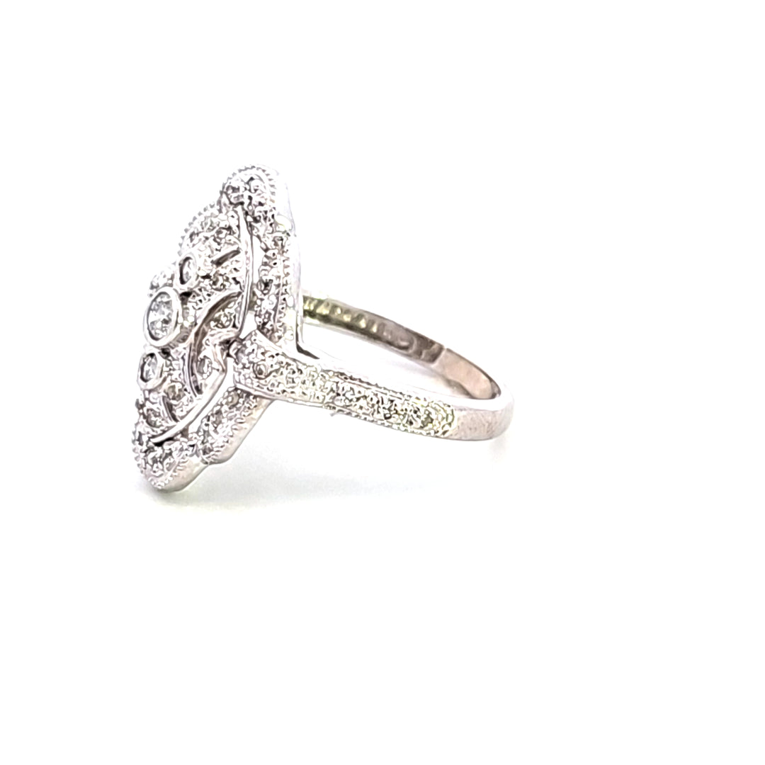 14KW Diamond Art Deco Estate Ring