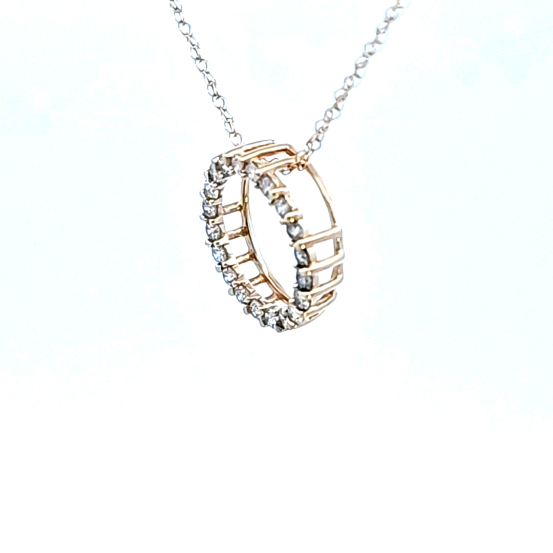 14KY Diamond Circle Pendant