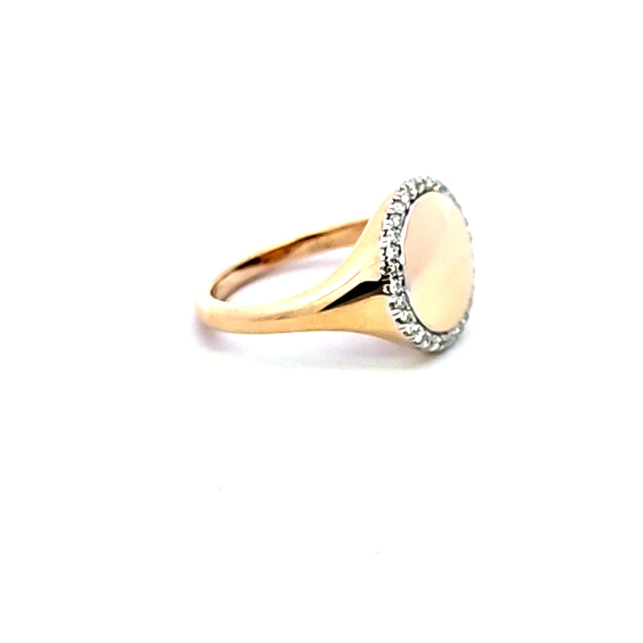 14KY Diamond Signet Ring