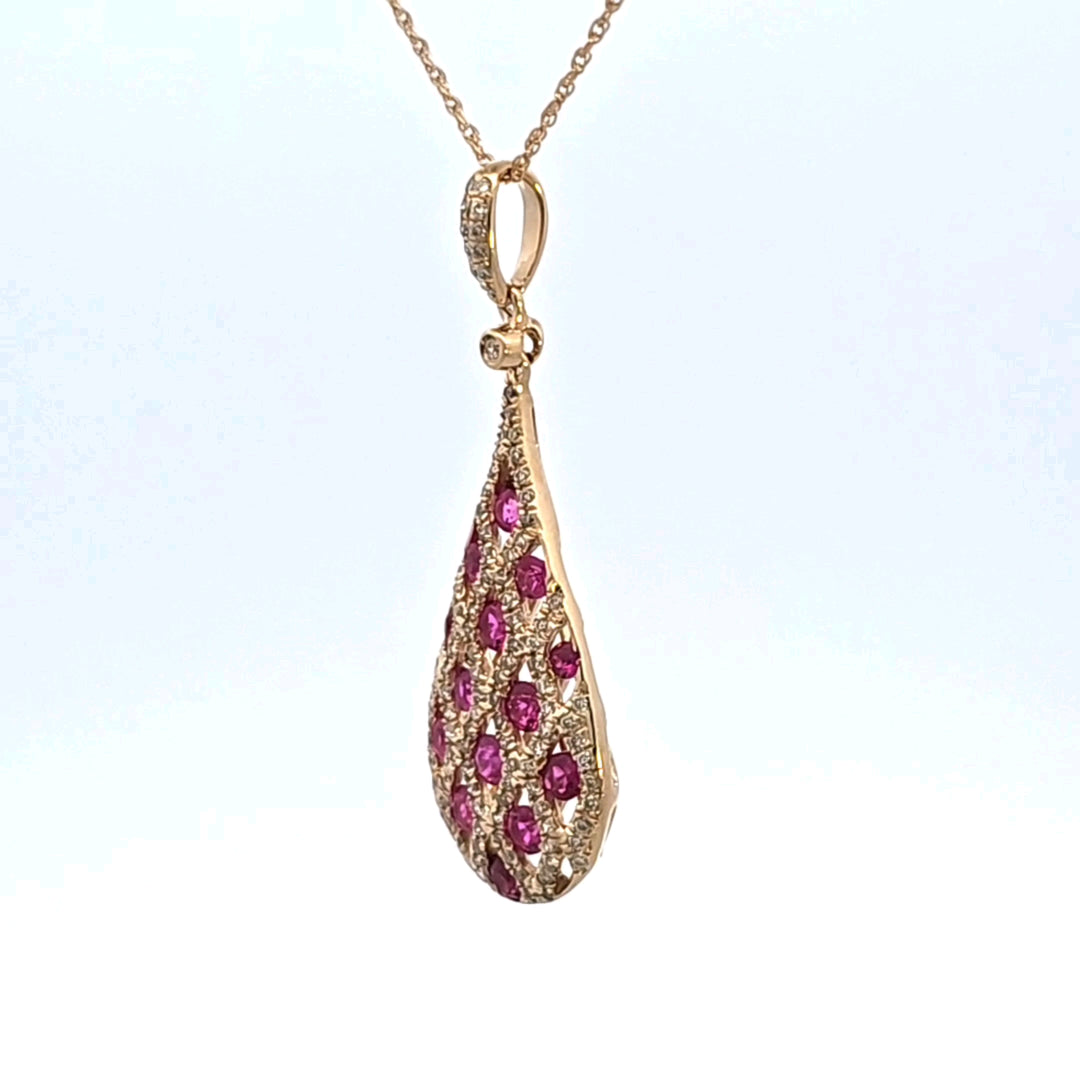 14KY Ruby and Diamond Pendant