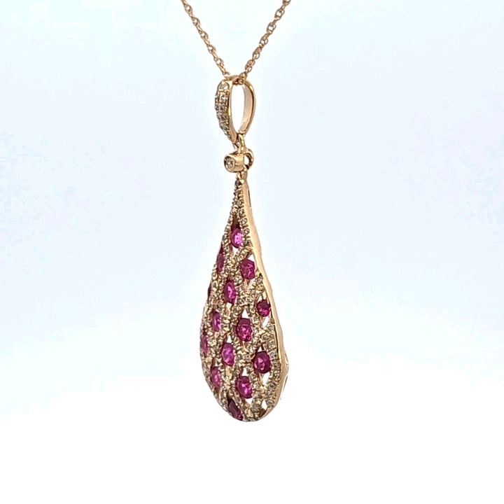 14KY Ruby and Diamond Pendant