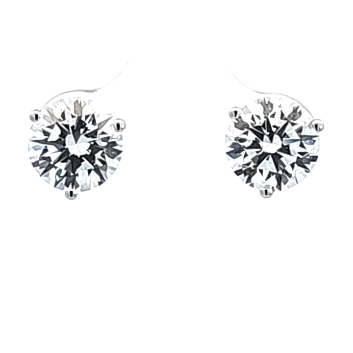14KW 4.05 ctw Lab Created Diamond Stud Earrings