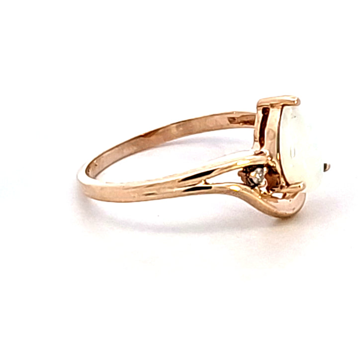10KY Pear Opal and Diamond Estate Ring