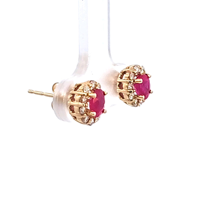 14KY Ruby and Diamond Earrings
