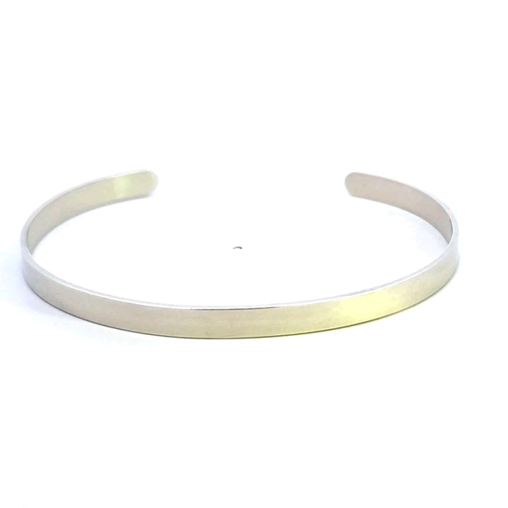 Sterling Silver Engravable Cuff Bangle Bracelet