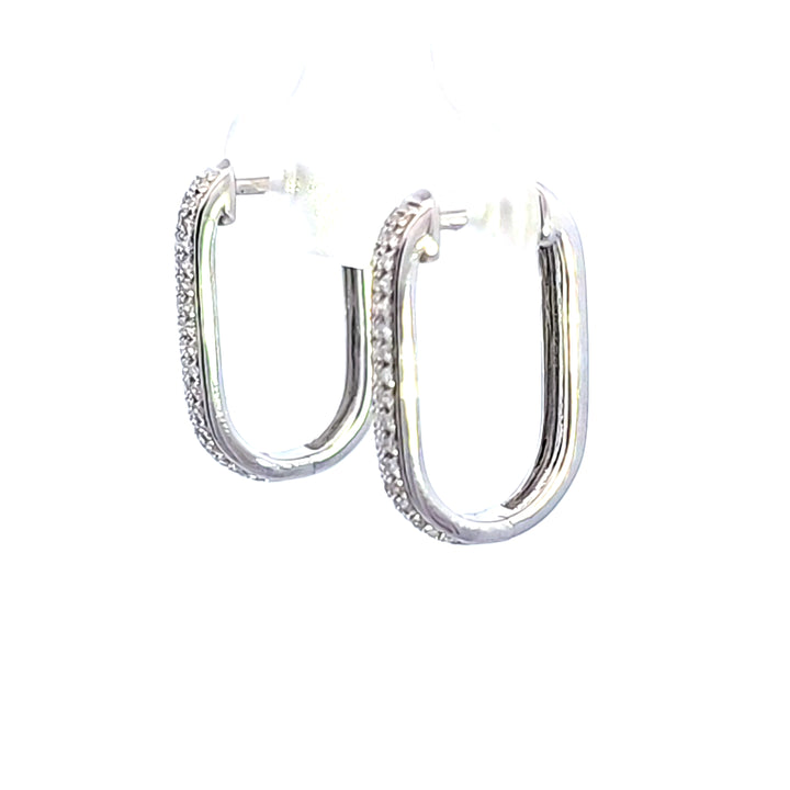 14KW Diamond Hoop Earrings