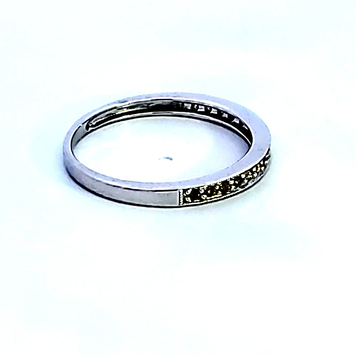 10KW Treated Yellow Diamond Wedding Band