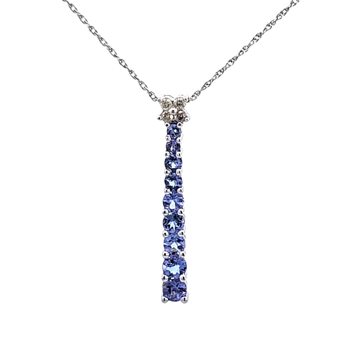 14KW Tanzanite and Diamond Estate Pendant