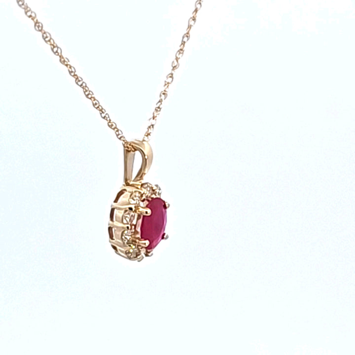 14KY Ruby and Diamond Pendant