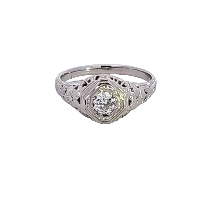 18KW Diamond Engagement Ring