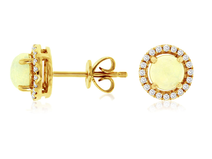 14KY Opal and Diamond Earrings