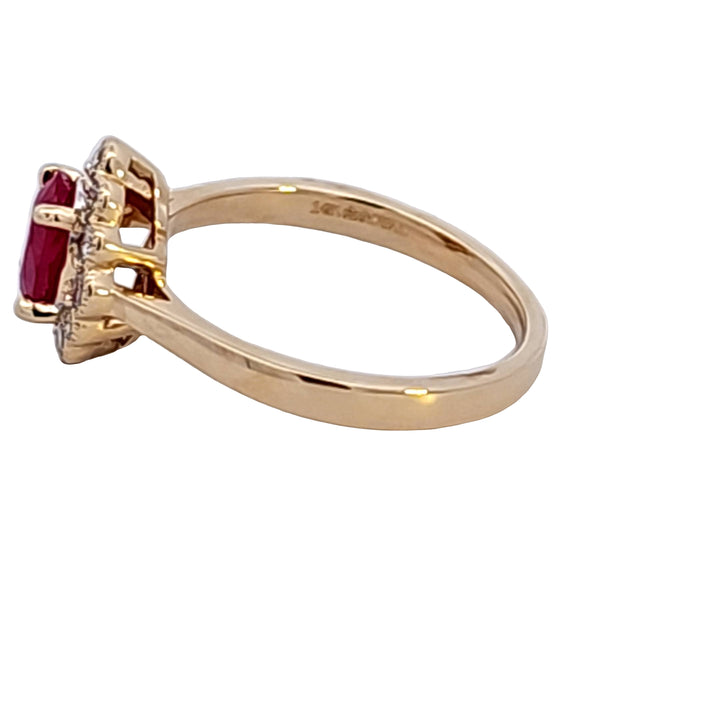 14KY Oval Ruby and Diamond Ring