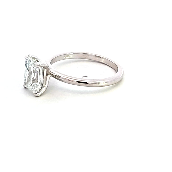 14KW Emerald Cut Lab Grown Solitaire Engagement Ring