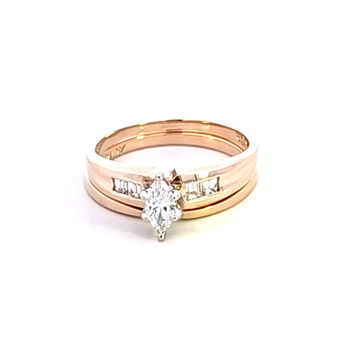 14KY Diamond Estate Wedding Set