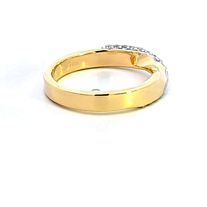 Sterling Silver Two-Tone Twist Pave Band