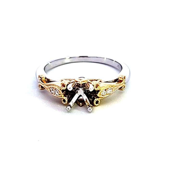 14KTT Diamond Semi Mount Engagement Ring
