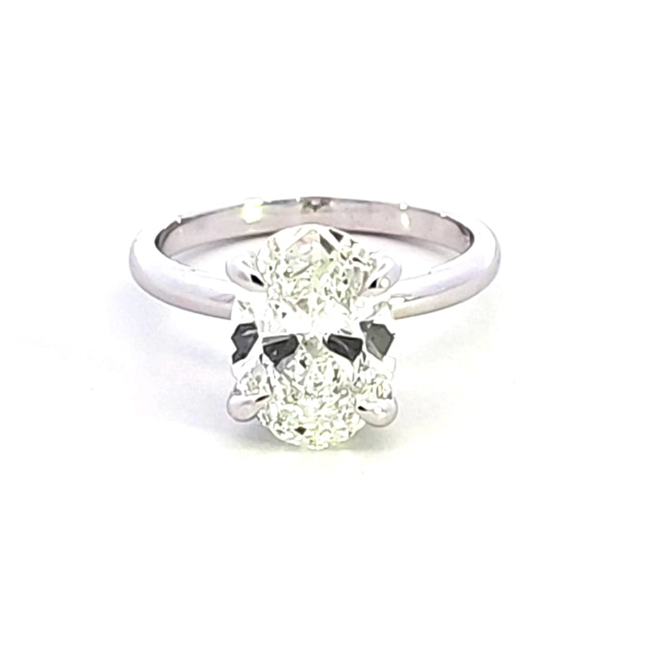 14KW 3.01 ct Oval Lab-Created Solitire Engagement Ring