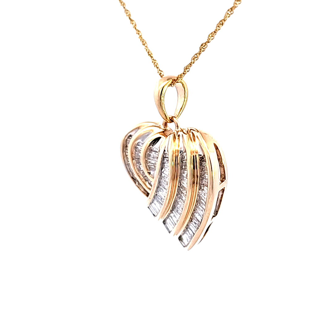 10KY Diamond Heart Estate Pendant