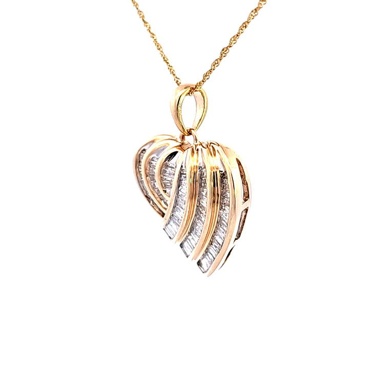 10KY Diamond Heart Estate Pendant