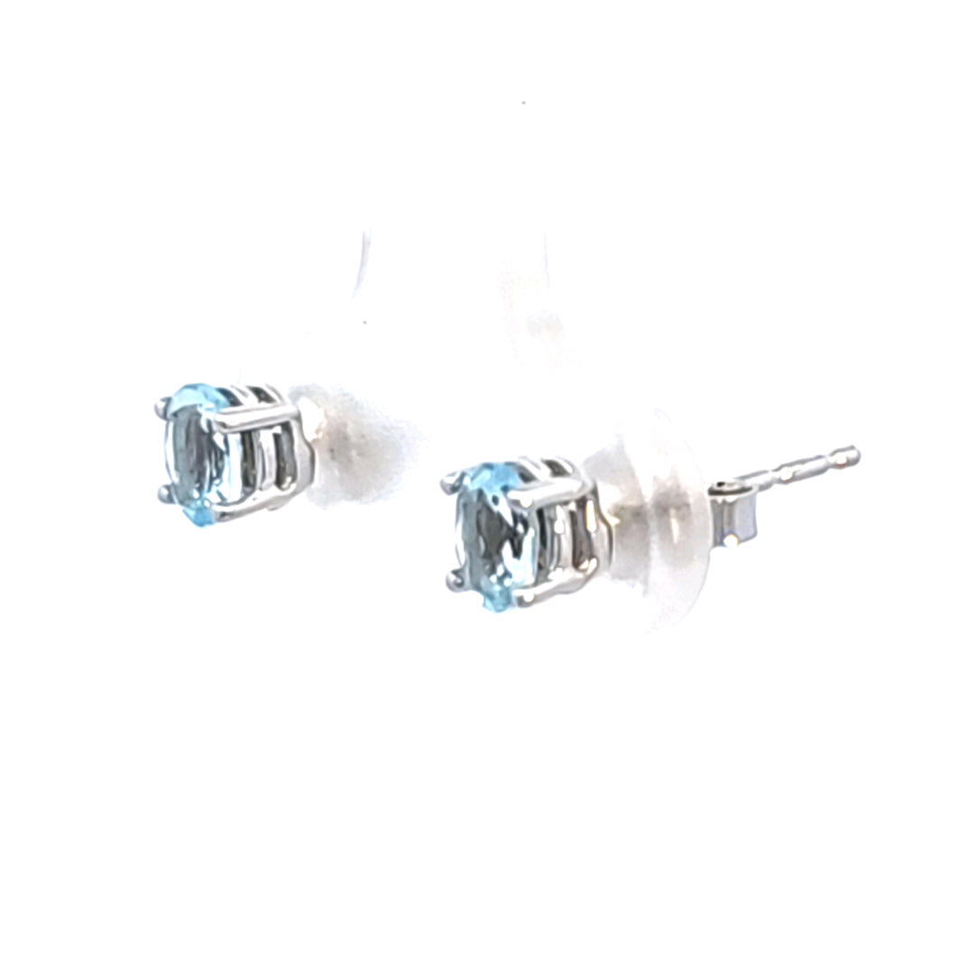 14KW Aquamarine Stud Earrings