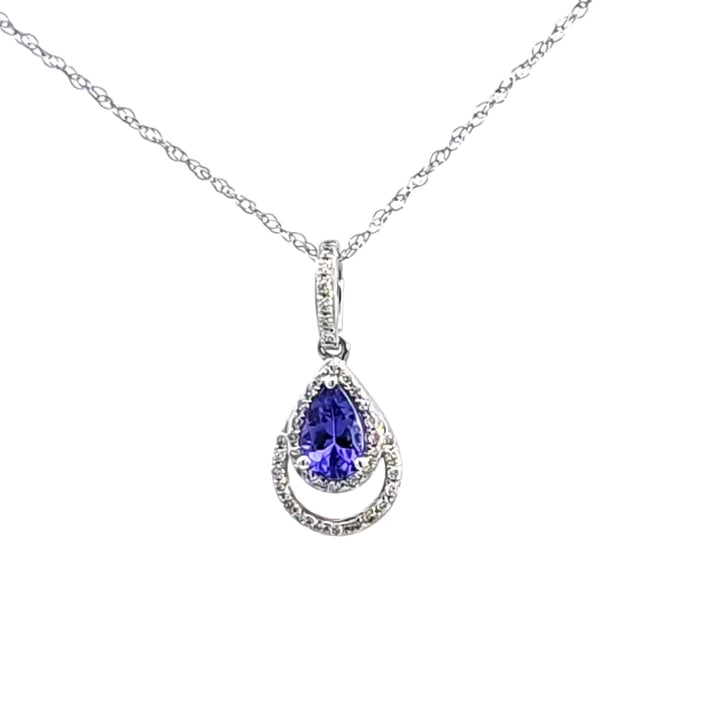 14KW Tanzanite and Diamond Pendant