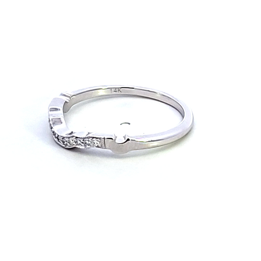 14KW Diamond Contour Wedding Band