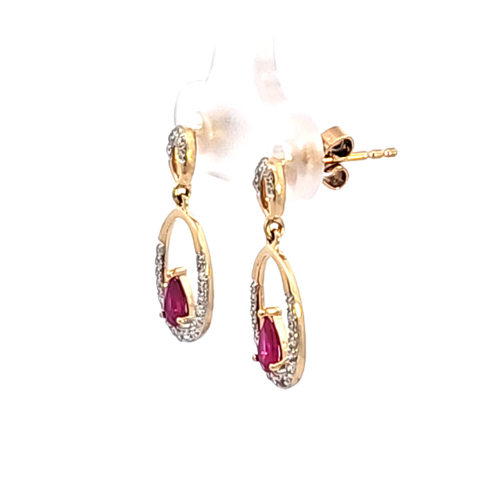 14KY Ruby and Diamond Earrings