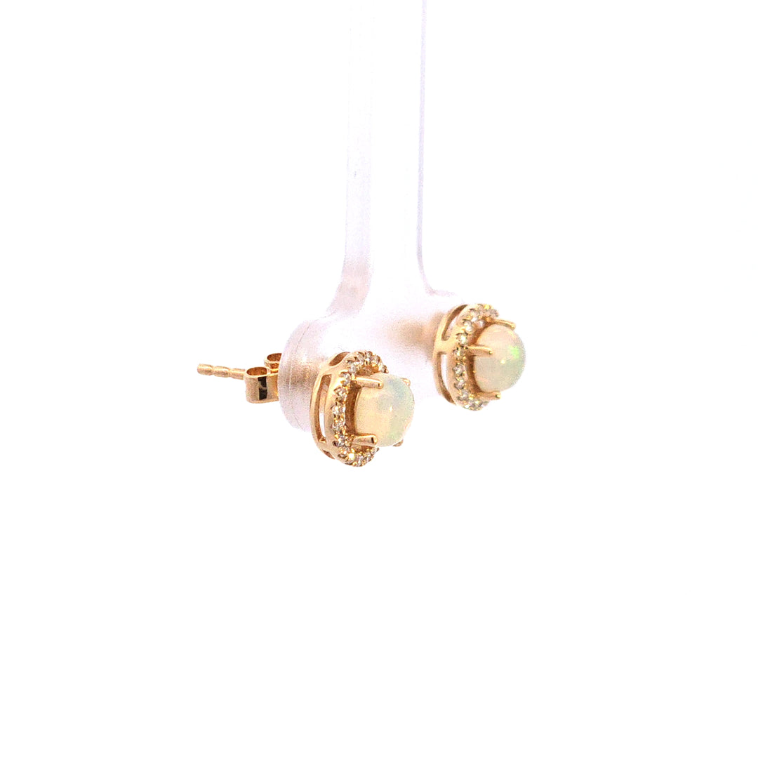 14KY Opal and Diamond Earrings