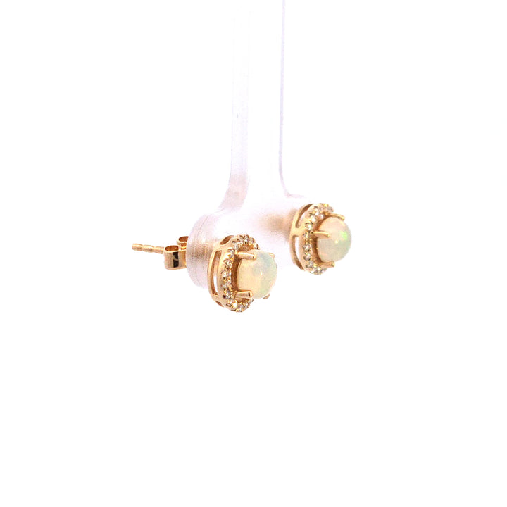 14KY Opal and Diamond Earrings