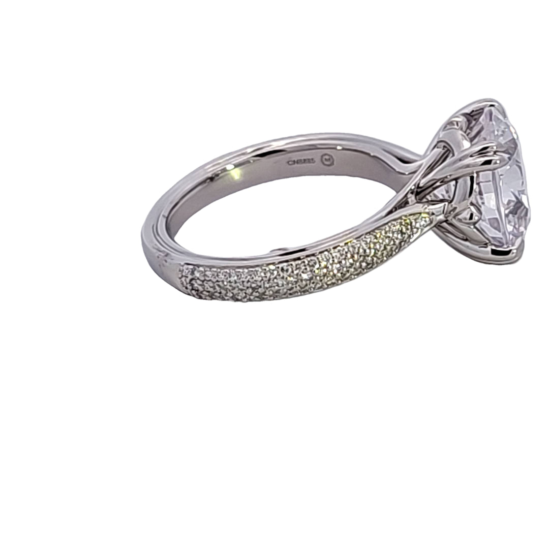 Platinum Diamond Semi Mount Engagement Ring