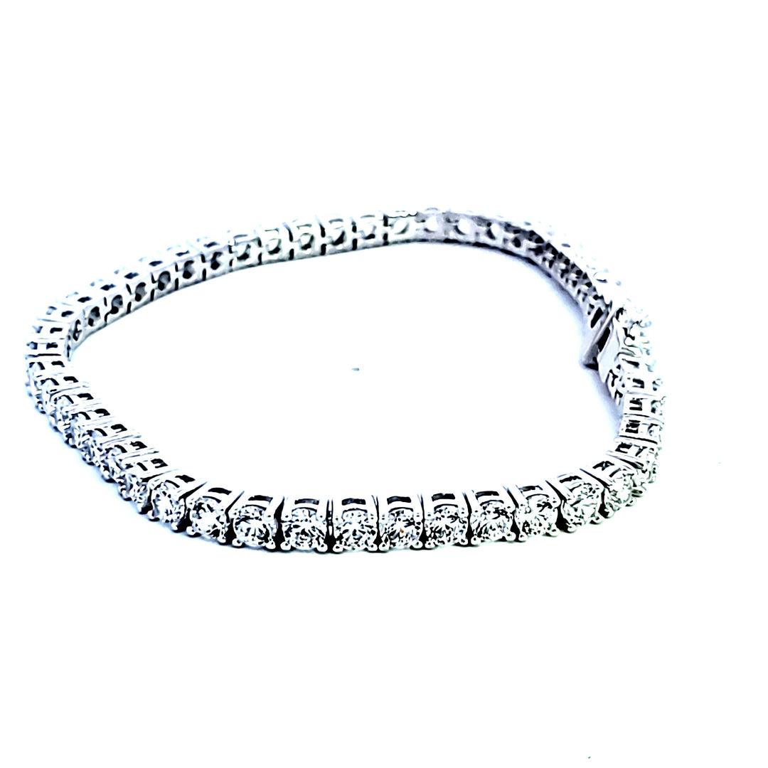 Sterling Silver and Platinum 8.50 ctw CZ Tennis Bracelet